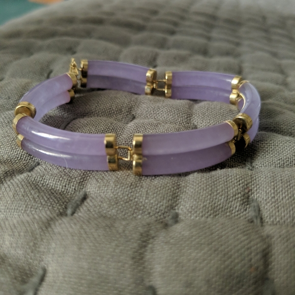 Lavender Jade Bracelet 14k - Picture 2 of 8